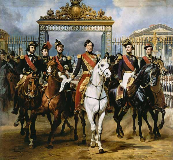 Louis Philippe and his sons to horse at this leave Versailles of lock. from Emile Jean Horace Vernet
