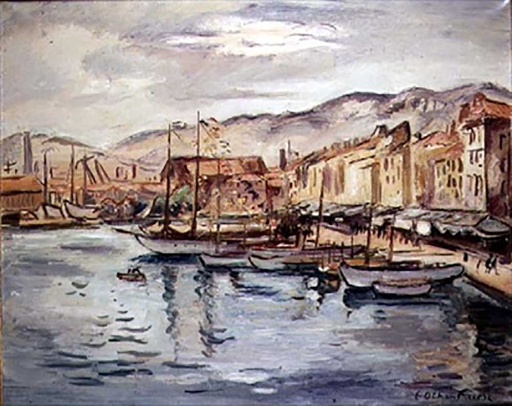 Pariose Boats in the Port, Toulon from Emile Othon Friesz