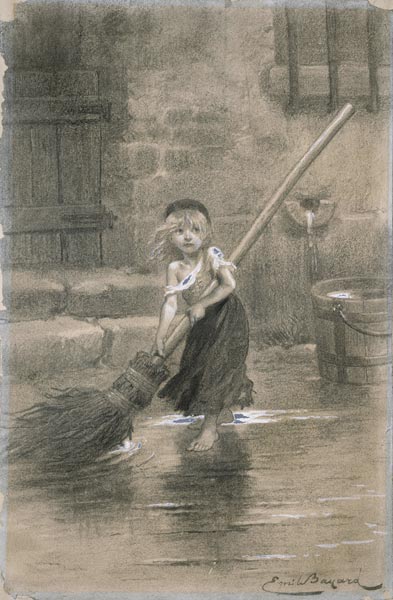 Cosette. Illustration from Les Misérables by Victor Hugo from Emile Antoine Bayard
