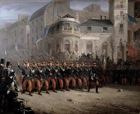 The Return of the Troops to Paris from the Crimea, Boulevard des Italiens, in front of the Hanover P