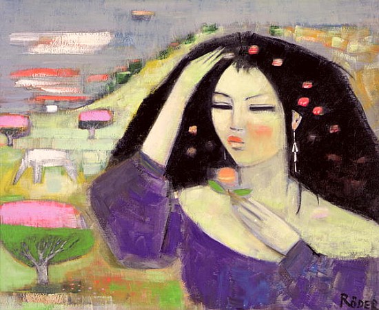 Tomoko Dreaming in English III (oil on canvas)  from Endre  Roder