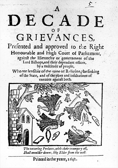 A Decade of Grievances'', Alexander Leighton''s pamphlet assaulting the institution of episcopacy from English School