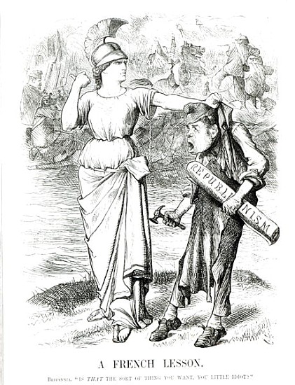 A French Lesson'', cartoon from ''Punch'' magazine, April 8th 1871 from English School