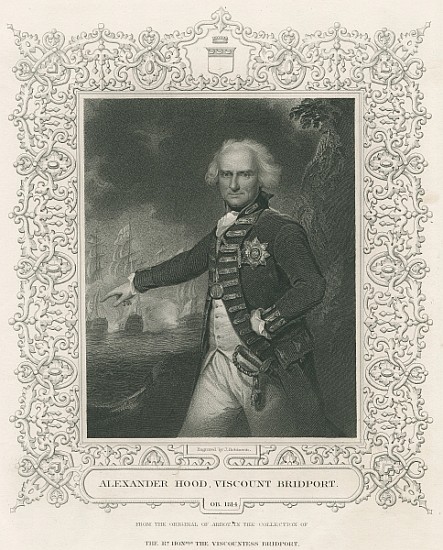 Alexander Hood, 1st Viscount Bridport, illustration from ''England''s Battles Sea and Land''Lieut. C from English School