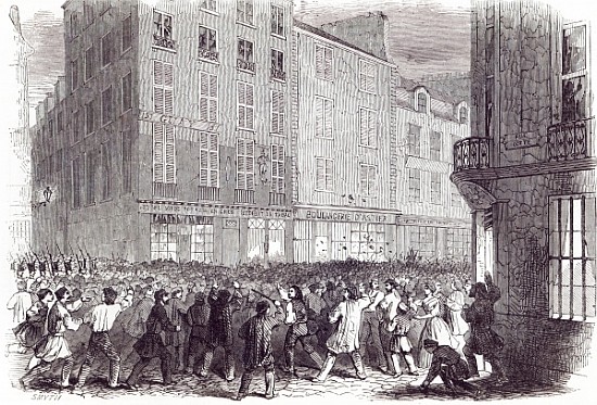 Bread Riot, in the Rue du Faubourg St. Antoine, at Paris, from ''The Illustrated London News'', 10th from English School