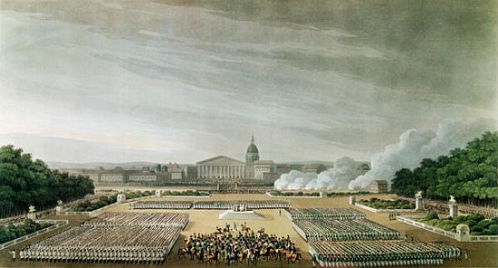 Ceremony of the Te Deum the Allied Armies in Louis XV Square, Paris, on 10th April 1814 from English School