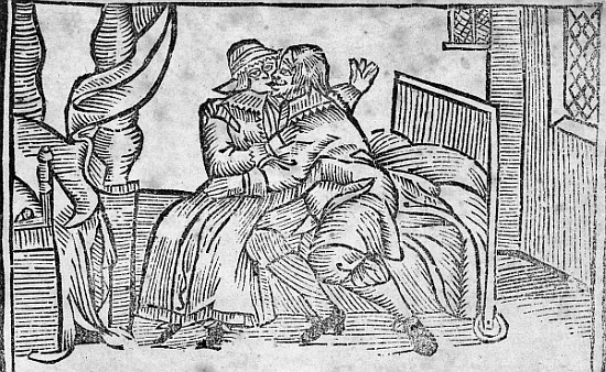 Couple Kissing, illustration from the ''Roxburghe Ballads'' from English School