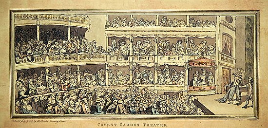 Covent Garden Theatre, 1786 (pen and ink with wash on paper) from English School