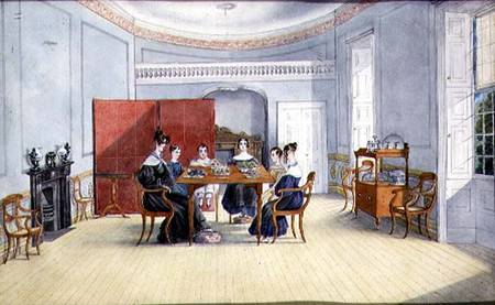 Dining Room Interior in Yorkshire from English School