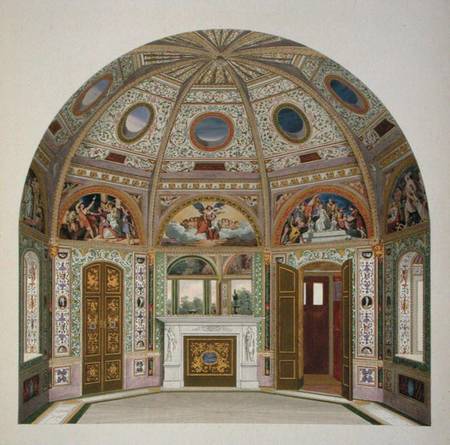 Fresco decoration in the Summer House of Buckingham Palace, from 'The Decorations of the Garden Pavi from English School