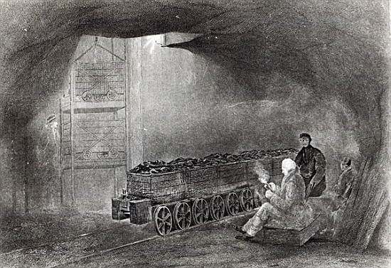 In the Coal Mine, Illustration from ''A History of Coal, Coke, Coalfields and Iron Manufacture in No from English School