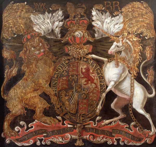 Royal Coat of Arms of William (1650-1702) and Mary (1662-94) from English School