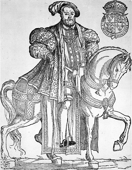 King Henry VIII on horseback from English School