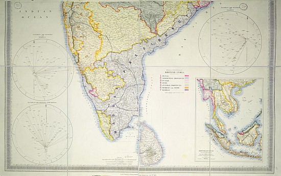 Map of British Southern India, 1872 () from English School