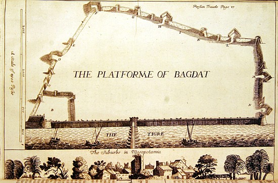 Plan of Baghdad, from an English translation of ''Les Six Voyages de J.B. Tavernier'' from English School