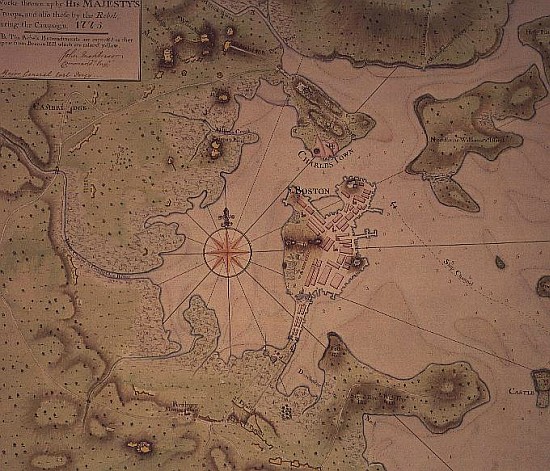 Plan of Towns of Boston and Charlestown from English School