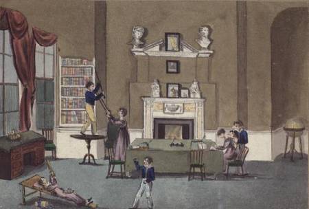 The Schoolroom in the Absence of the Governess, 1820, Battersea Rise from English School