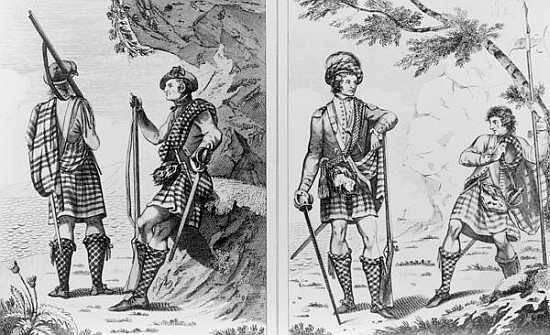 Scottish Soldiers of the Highlands and An Highland Officer and Serjeant from English School