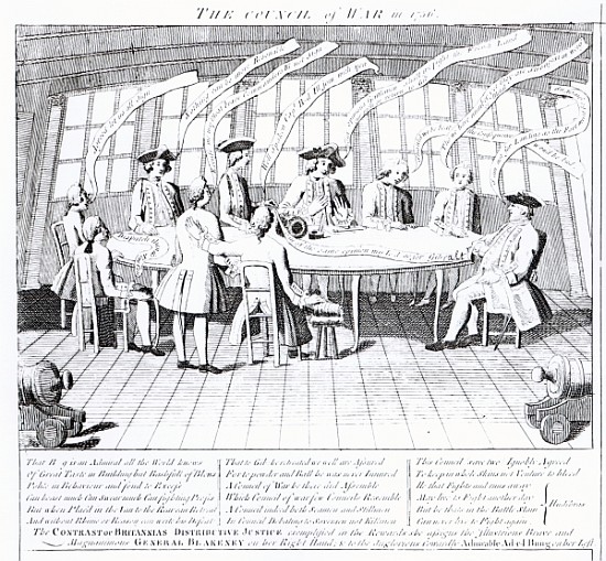 The Council of War in 1756 from English School