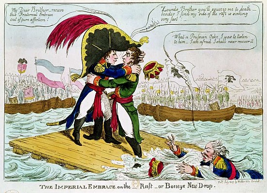 The Imperial Embrace or Boneys New Drop, published by Walker, London, July 1807 from English School