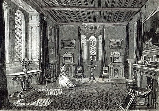 The Scarlet Drawing-room, Lansdown Tower, from ''The Illustrated London News'', 29th November 1845 from English School