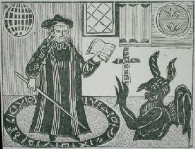 Dr Faustus in a Magic Circle, frontispiece of Gent's translation of 'Dr Faustus'