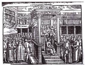 Hugh Latimer (c.1485-1555) Preaching before King Edward VI (1537-53) at Westminster in 1547