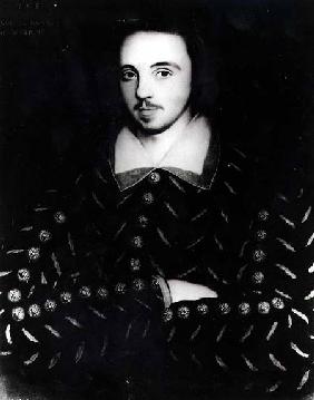 Portrait said to be Christopher Marlowe (1564-93)  (b&w photo)
