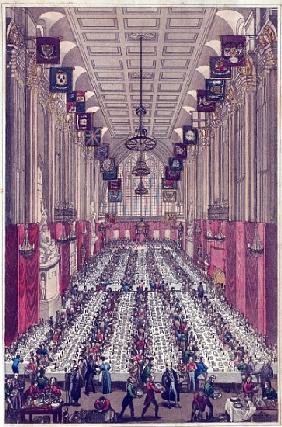 Representation of the Interior of Guildhall on the occasion of the visit of the King and Queen, at t