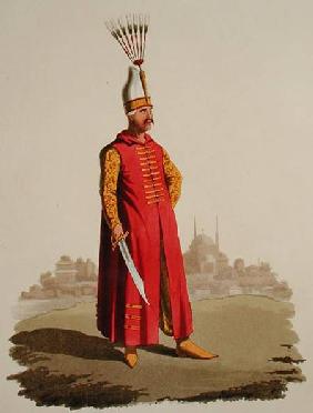 Turkish warrior, from 'Costumes of the Various Nations', Volume VII, 'The Military Costume of Turkey