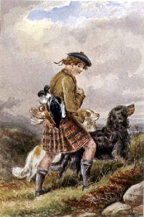 Young Scottish Gamekeeper with Dead Game