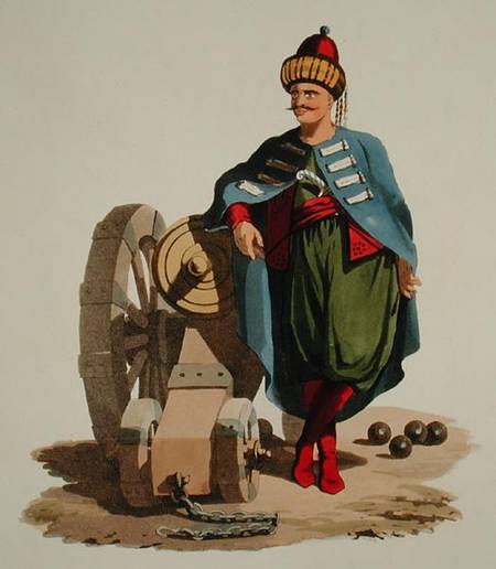 Turkish Soldier, from 'Costumes of the Various Nations', Volume VII, 'The Military Costume of Turkey from English School