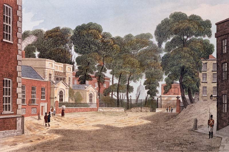 View of Whitehall Yard, illustration from ''R. Ackermann''s Repository of Arts'' 1811 from English School