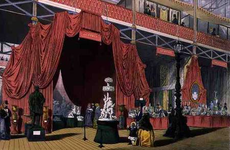 View of sculptures in the Austria section of the Great Exhibition of 1851, from Dickinson's Comprehe from English School