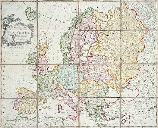 Wallis''s New Map of Europe Divided into its Empires Kingdoms &c from English School