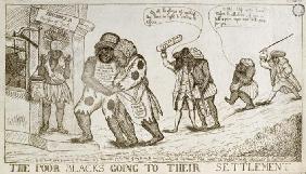 The Poor Blacks Going to their Settlement, pub. by E. Macklew, 1787 (etching)