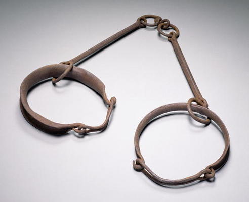 Two slave collars, c.1790 (iron) from English School, (18th century)