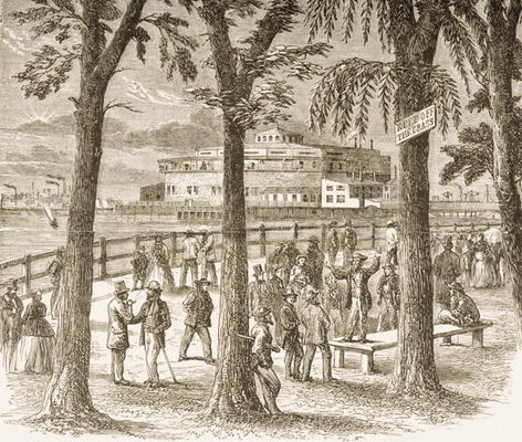Castle Garden and Battery Park, New York, in c.1870, from 'American Pictures' published by the Relig from English School, (19th century)