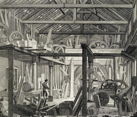 Interior View of John Bunyan's Meeting House in Zoar Street, Gravel Lane, Southwark, used as a works from English School, (19th century)
