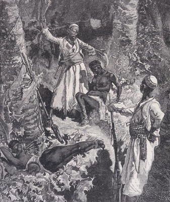 Murdering Slaves That Become Exhausted, from 'Heroes of the Dark Continent', c.1880 (engraving) from English School, (19th century)