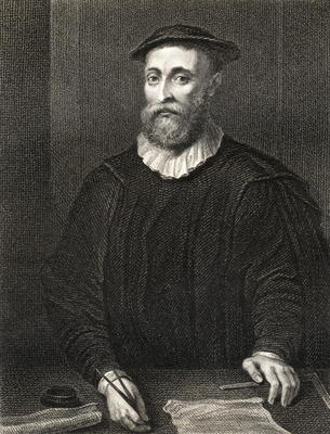 Portrait of John Knox (c.1514-72), from 'Lodge's British Portraits', 1823 (litho) from English School, (19th century)