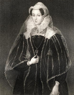 Portrait of Mary, Queen of Scots (1542-87), from 'Lodge's British Portraits', 1823 (litho) from English School, (19th century)