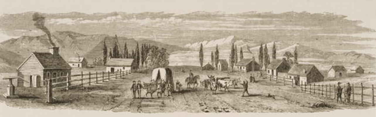 Salt Lake City in 1850, from 'American Pictures', published by The Religious Tract Society, 1876 (en from English School, (19th century)
