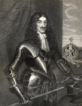 Portrait of King Charles II (1630-85) from 'Lodge's British Portraits', 1823 (engraving)