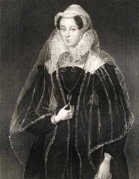 Portrait of Mary, Queen of Scots (1542-87), from 'Lodge's British Portraits', 1823 (litho)