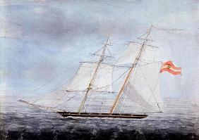 The Slaver 'Teresa', Taken by HMS 'Pelorus' on the Coast of Africa, 1832 (w/c on paper)