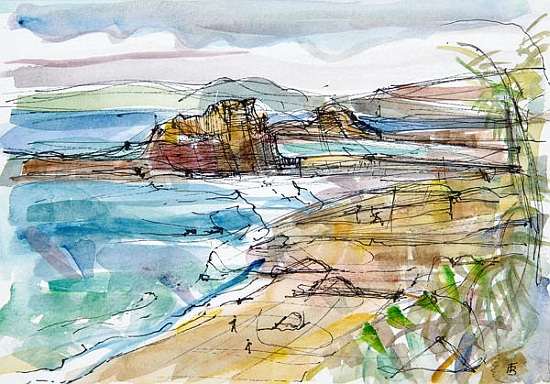 Le Renard near Guimaec, Brittany (pen and ink and and paper) from Erin  Townsend
