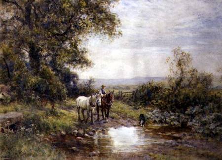 Horses by a Stream from Ernest Albert Waterlow