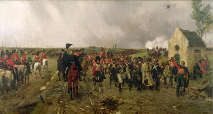 Wellington's March from Quatre Bras to Waterloo, 1878 (oil on canvas) from Ernest Crofts