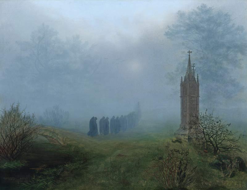 Procession in the fog from Ernst Ferdinand Oehme